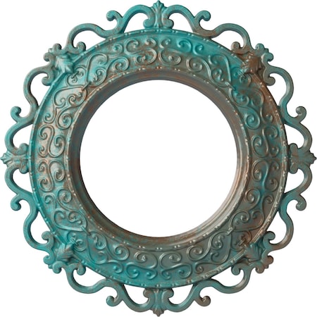 Ekena Millwork Orrington Medallion (Canopies up to 6 5/8"), 13 1/4"OD x 6 5/8"ID x 1 1/8"P, Copper Green Patina CM13ORCGS